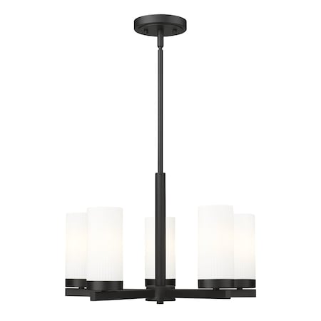 Z-Lite Danica 5 Light Chandelier, 19.5in. W x 12.5in. H, Matte Black 3044-5MB